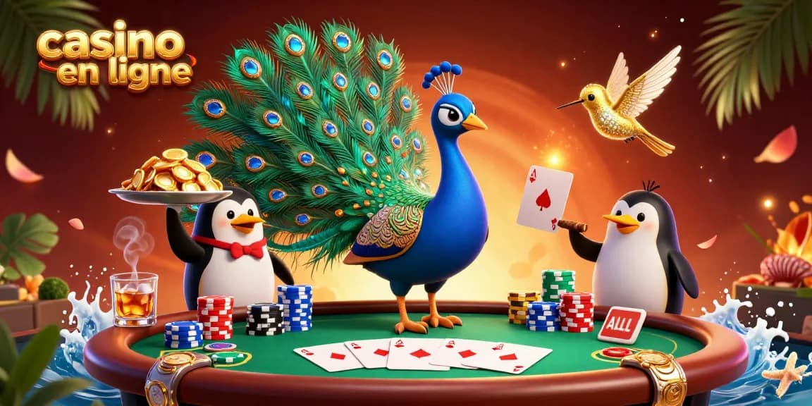 Jouez au casino en ligne avec des personnages animés, des jetons et une ambiance vibrante.
