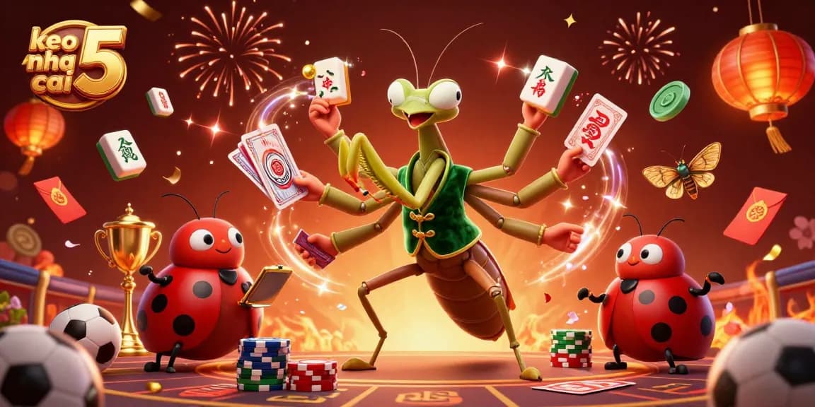 Engage with keo nha cai 5 through dynamic sports betting elements in a vibrant casino scene.