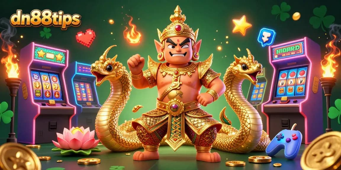 Experience the gaming thrill at dn88tips with a lively casino scene featuring iconic characters and vibrant game elements.