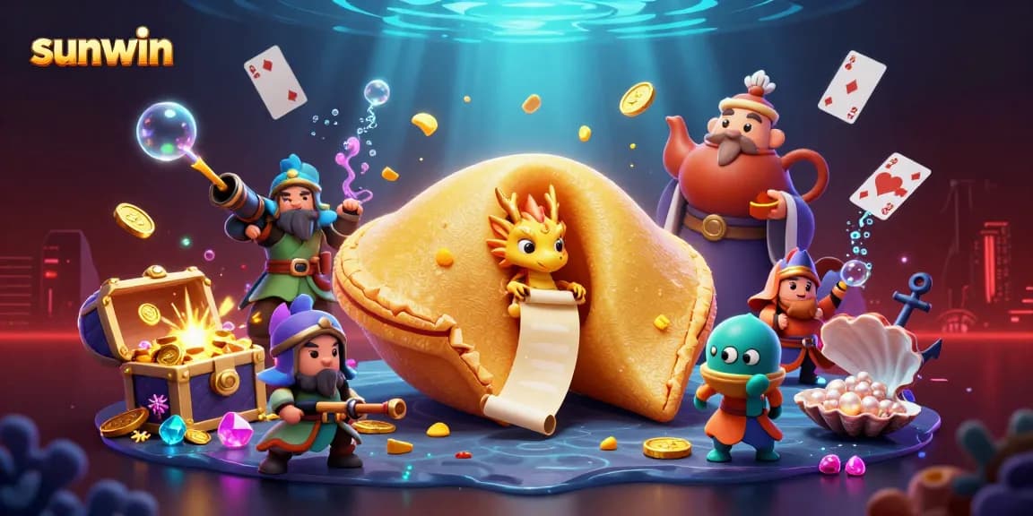 Experience sunwin's thrilling casino adventure with a vibrant underwater scene full of fortune and fantasy.