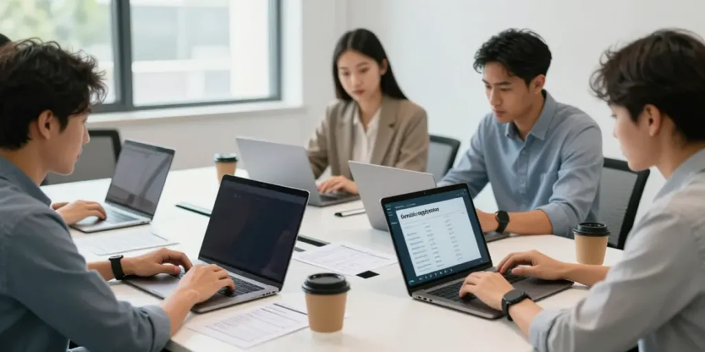 .co.uk domain registration team collaborating in modern workspace