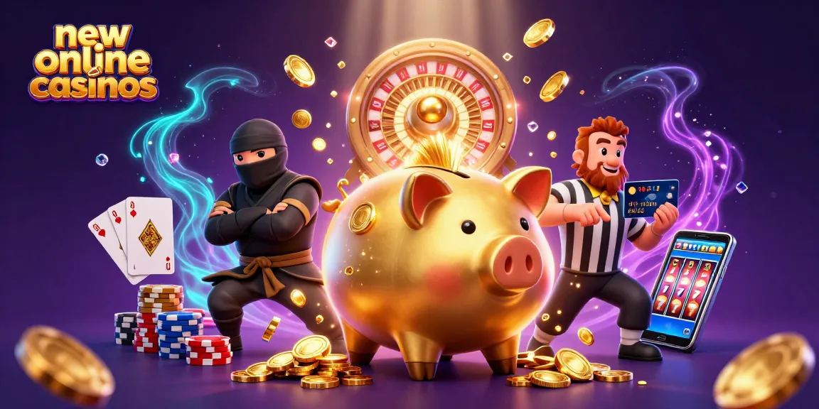 Experience the thrill of new online casinos with cascading coins and vibrant gaming elements.